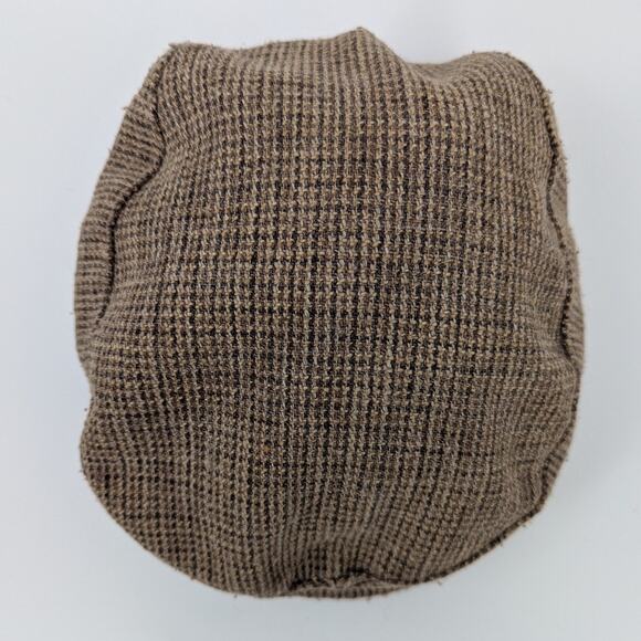 Vintage Distressed Tweed Newboy Gatsby Houndstooth Flat Clap Size Medium - Picture 5 of 7